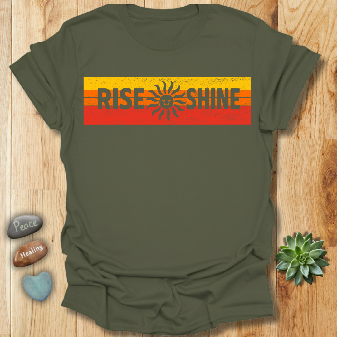 Rise and Shine Retro Sun T-Shirt – Grunge Texture