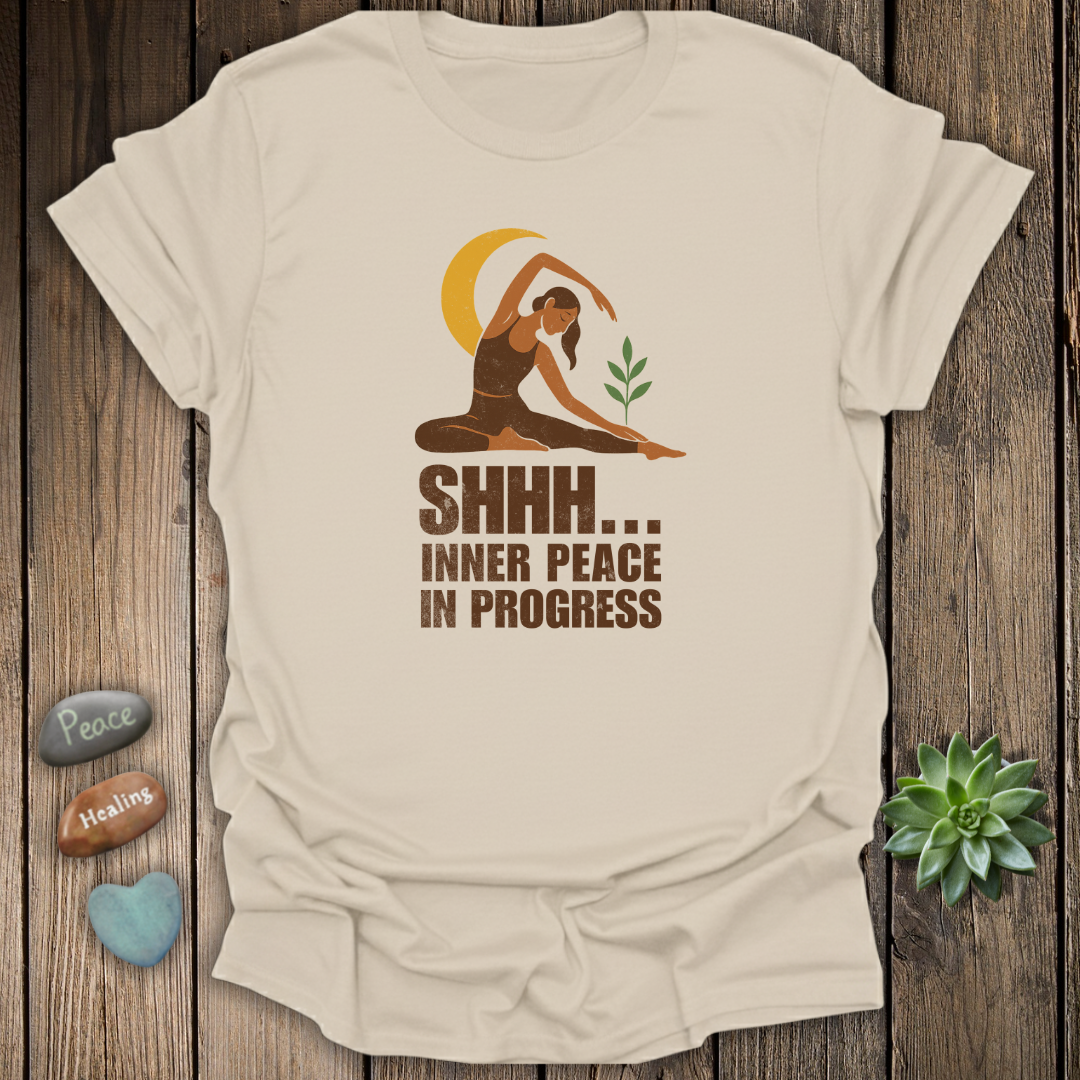 Peaceful Yoga Pose T-Shirt - Grunge Texture