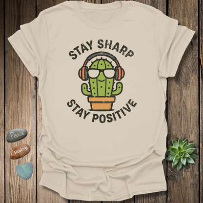 Funny Cactus Positivity T-Shirt – Grunge Texture