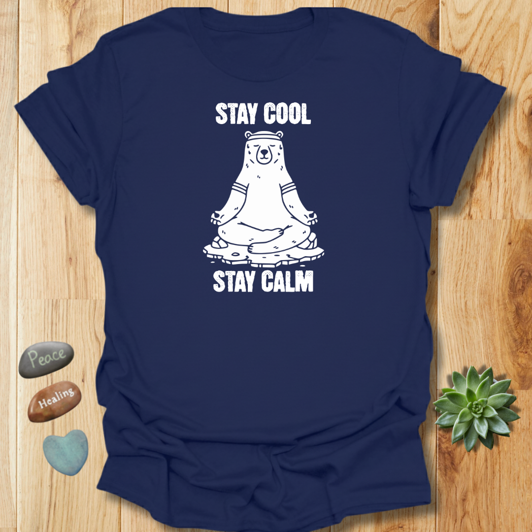 Stay Cool Stay Calm Polar Bear Grunge T-Shirt