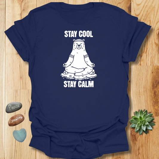 Stay Cool Stay Calm Polar Bear Grunge T-Shirt