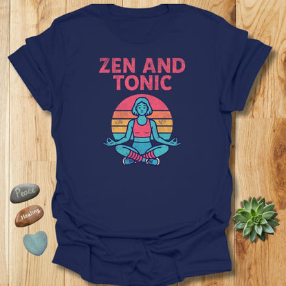 Zen and Tonic T-Shirt – Retro Sunset Tee – Grunge Texture