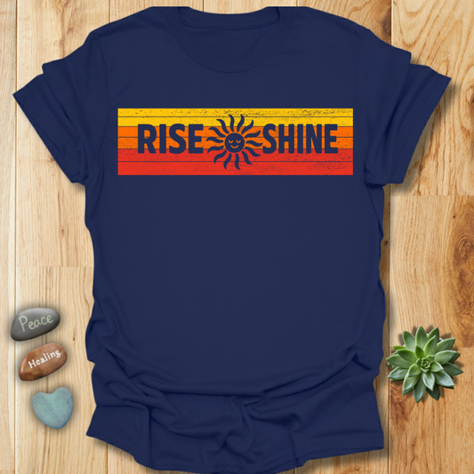 Rise and Shine Retro Sun T-Shirt – Grunge Texture