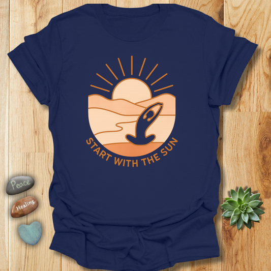 Start With The Sun Shirt – Retro Sunrise Explorer Tee