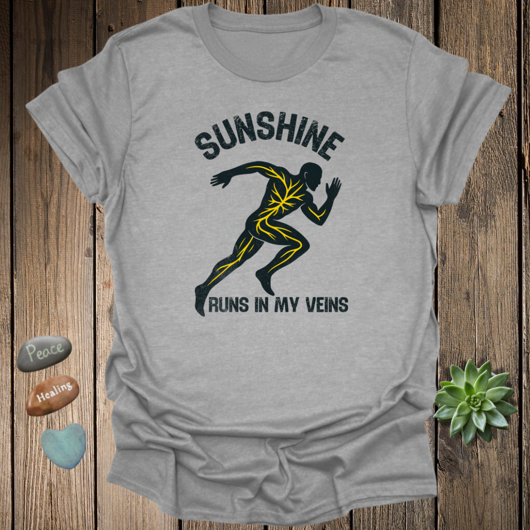Sunshine Runs in My Veins T-Shirt – Grunge Texture - Hello Sunshine Tees