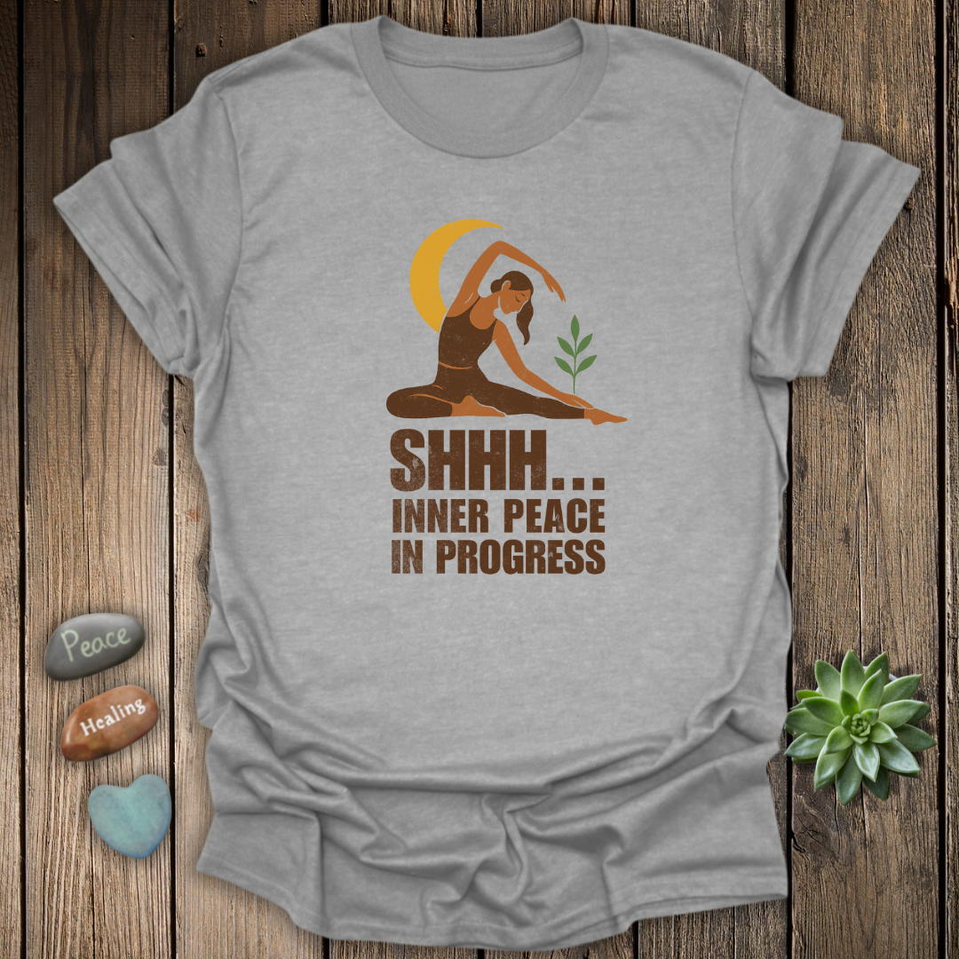 Peaceful Yoga Pose T-Shirt - Grunge Texture