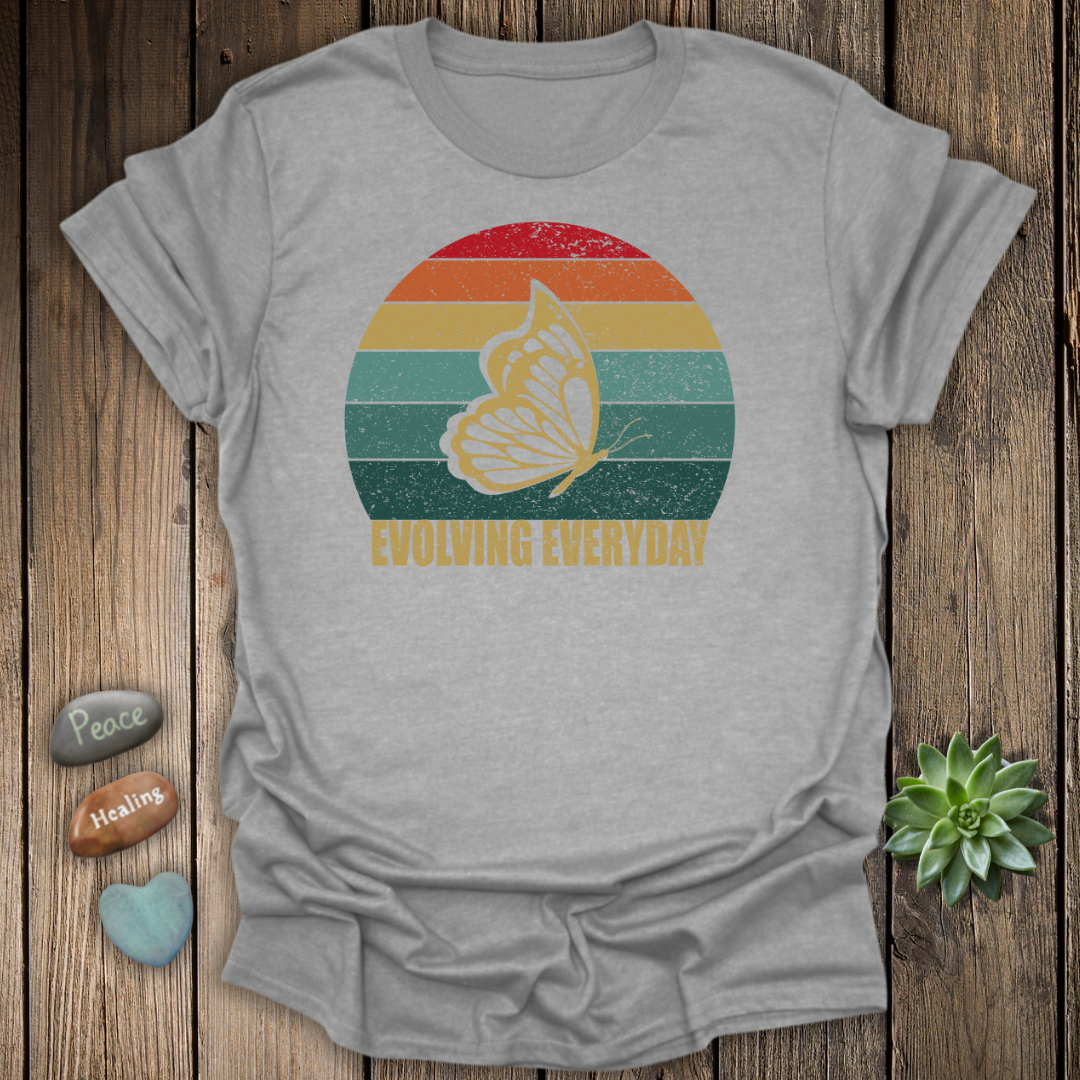Evolving Everyday Butterfly T-Shirt– Grunge Texture