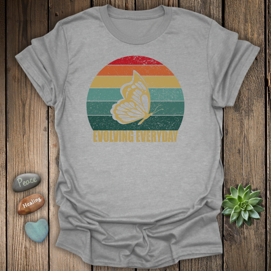 Evolving Everyday Butterfly T-Shirt– Grunge Texture