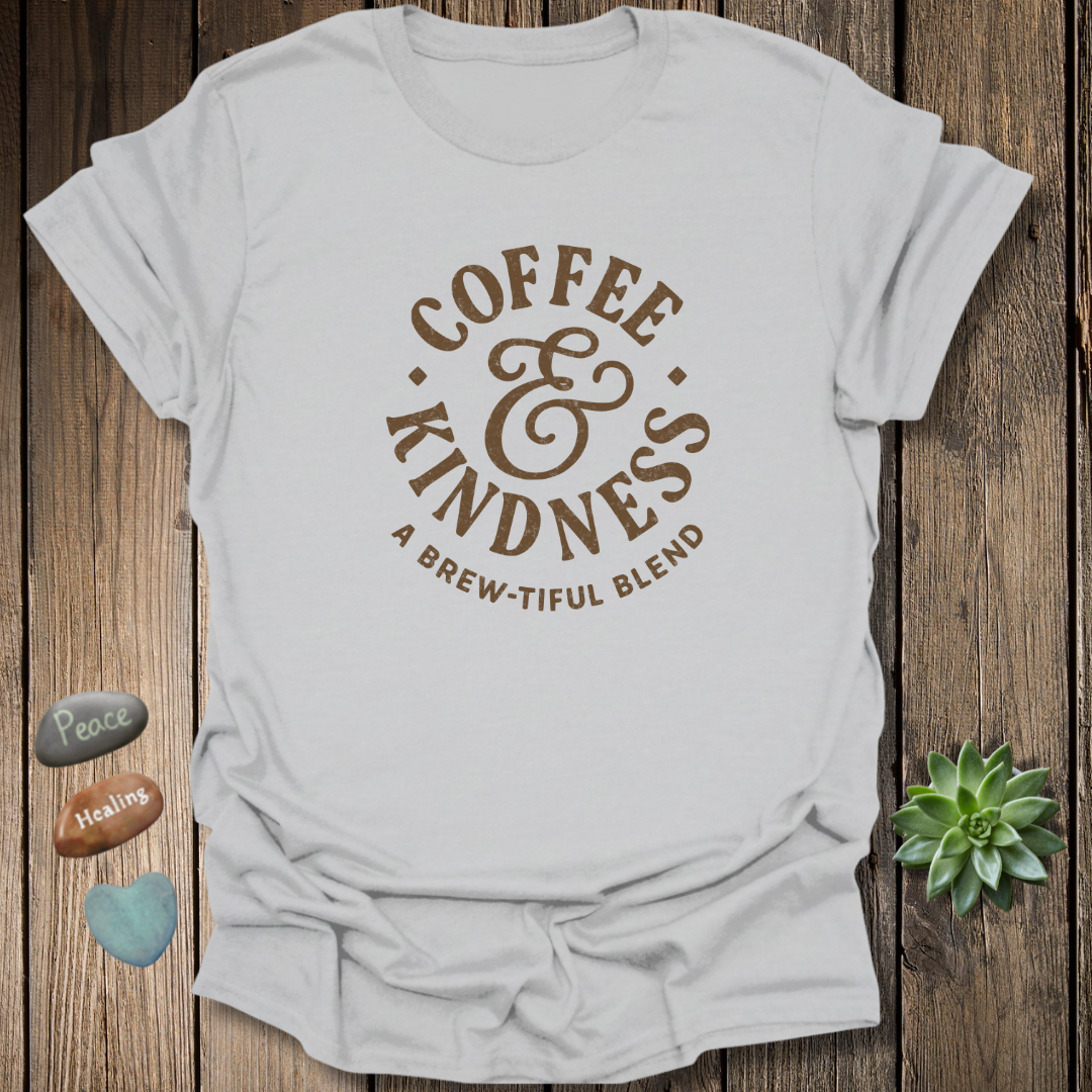 Coffee & Kindness T-Shirt – Grunge Texture