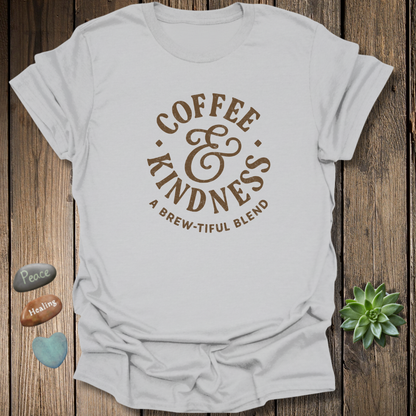 Coffee & Kindness T-Shirt – Grunge Texture