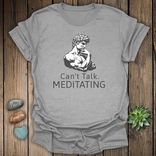 The Thinker Meditating T-Shirt – Grunge Texture