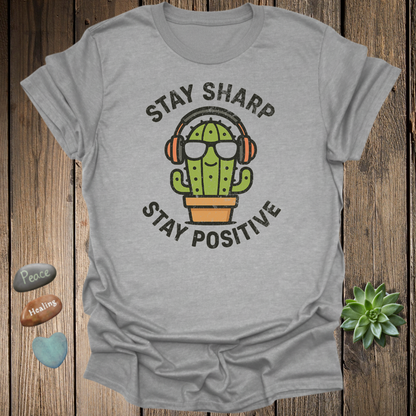 Funny Cactus Positivity T-Shirt – Grunge Texture
