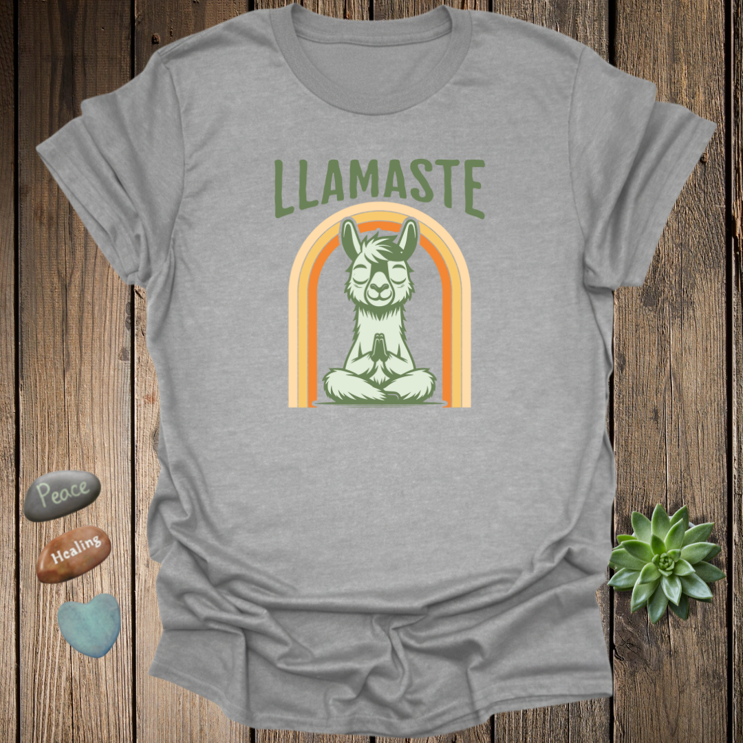 Llamaste Yoga Shirt – Funny Meditation Tee – Grunge Texture