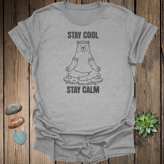 Stay Cool Stay Calm Polar Bear Grunge T-Shirt